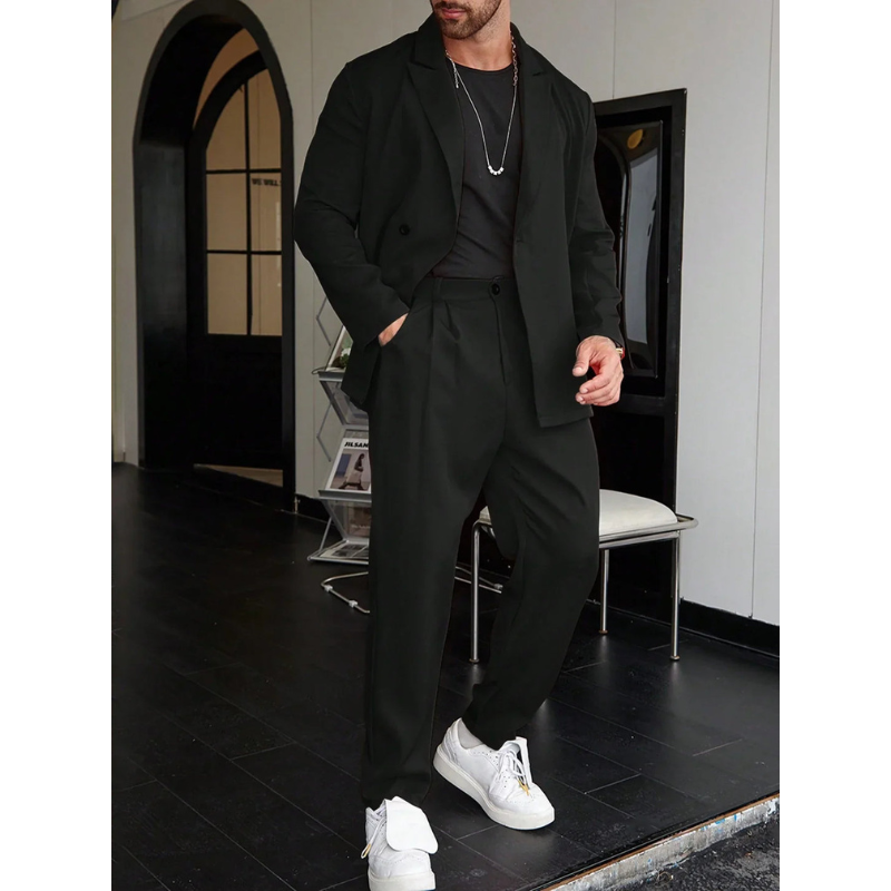 Męski Garnitur Dwuczęściowy – Stylowy Casual Zestaw z Marynarką i Spodniami