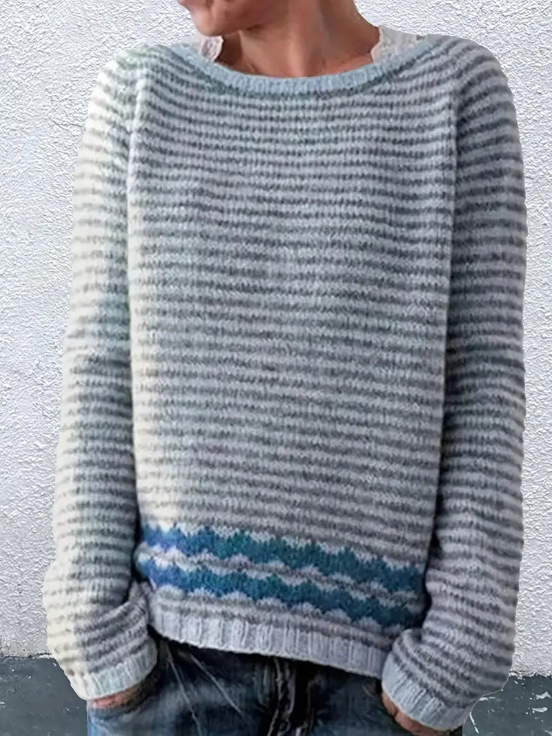 Ludmiła | casual sweter z subtelnymi paskami