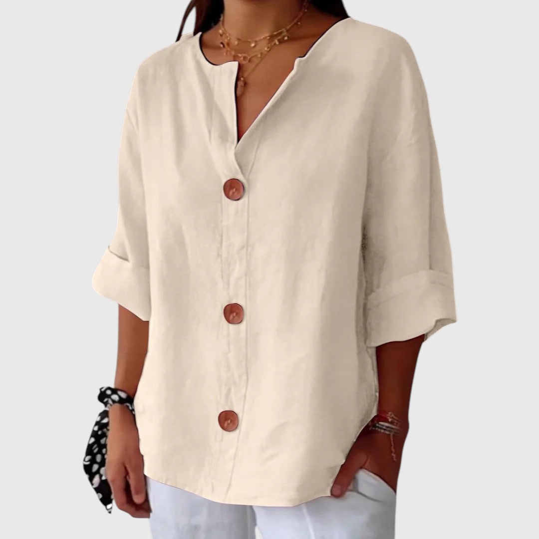 Genowefa  - Casual Textured Blouse
