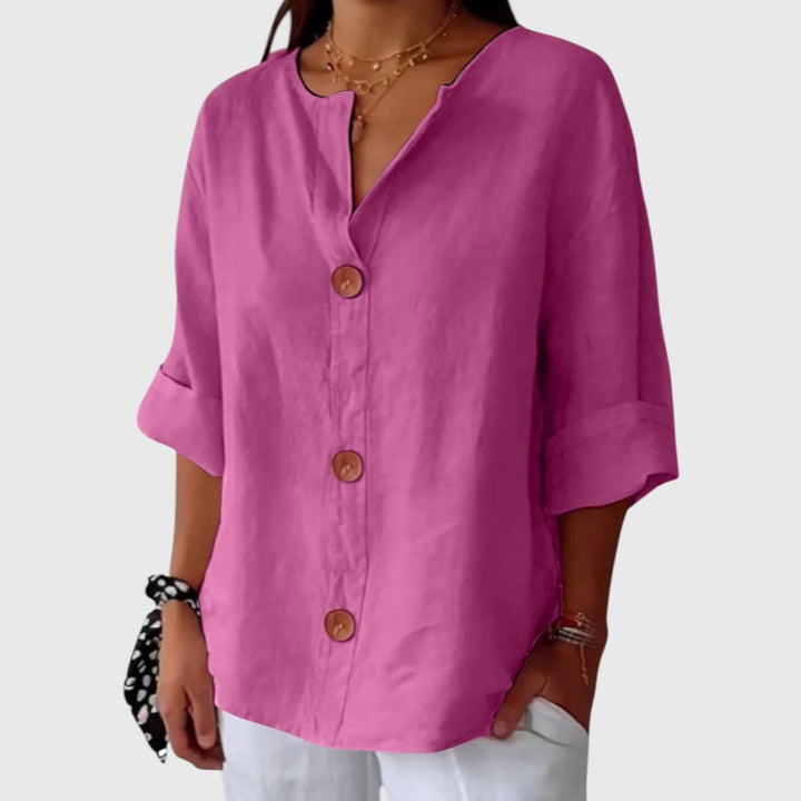 Genowefa  - Casual Textured Blouse