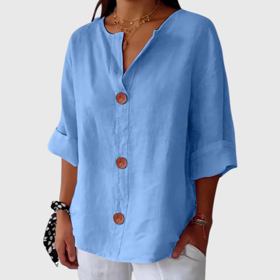 Genowefa  - Casual Textured Blouse