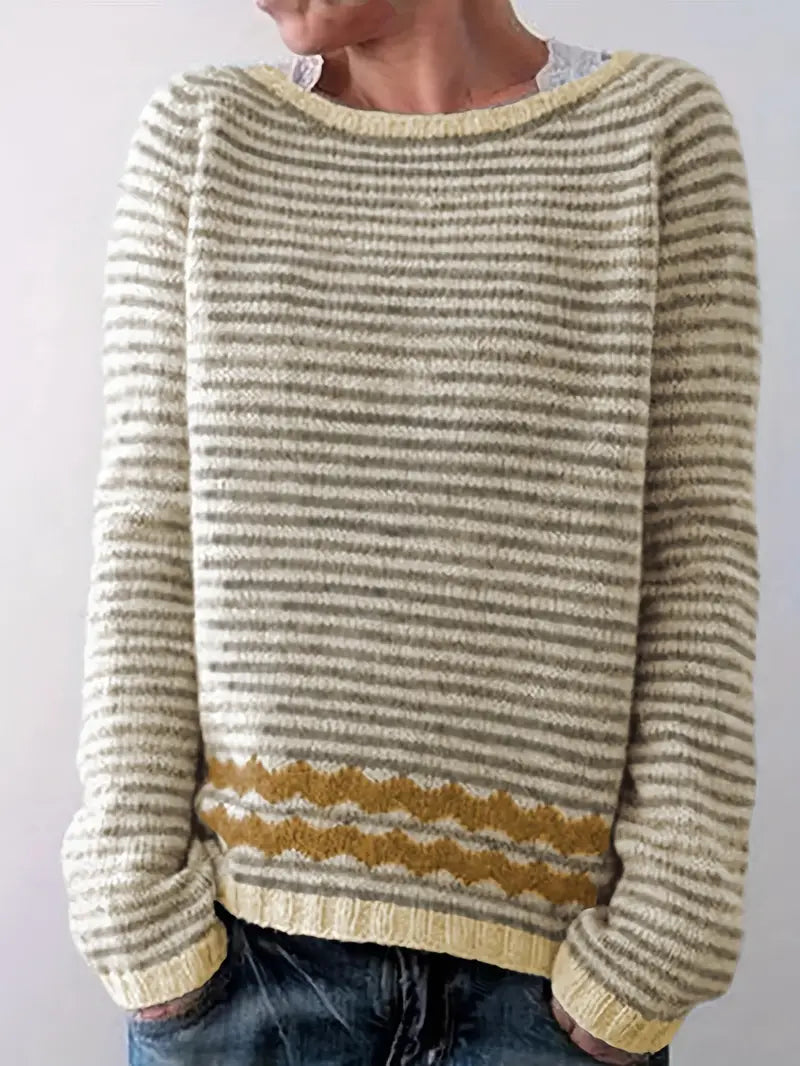 Ludmiła | casual sweter z subtelnymi paskami