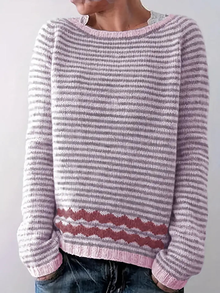 Ludmiła | casual sweter z subtelnymi paskami