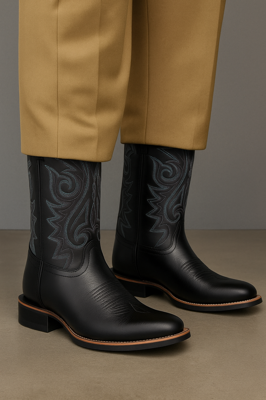 Męskie buty kowbojskie | Styl western z krótką cholewką