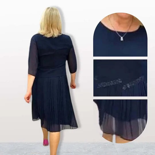 Aura - Elegancka plisowana zwiewna sukienka damska