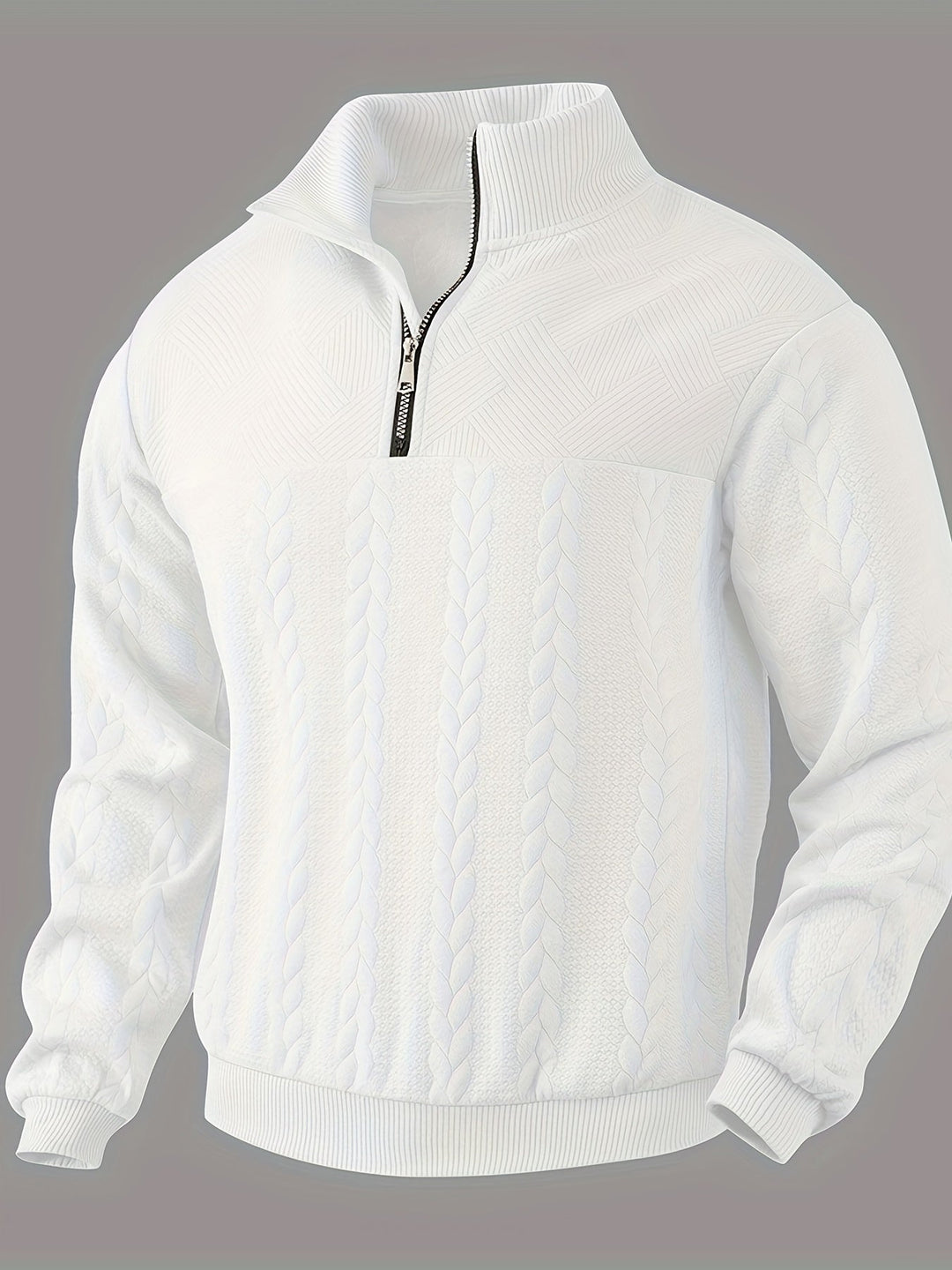Tomasz™ - Męski Sweter z Zipperem w Kaszmirze Vintage