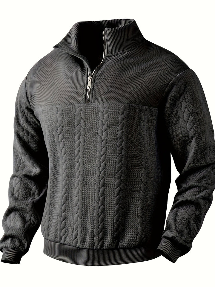 Tomasz™ - Męski Sweter z Zipperem w Kaszmirze Vintage
