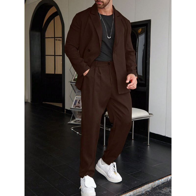 Męski Garnitur Dwuczęściowy – Stylowy Casual Zestaw z Marynarką i Spodniami