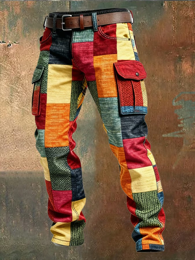 Konrad | Spodnie cargo w stylu patchworkowym